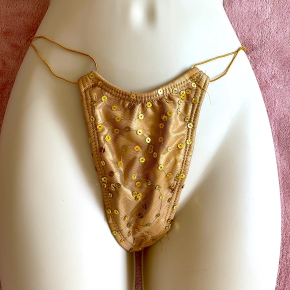 Colleen Kelly micro gold string bikini. Size L - Picture 4 of 7